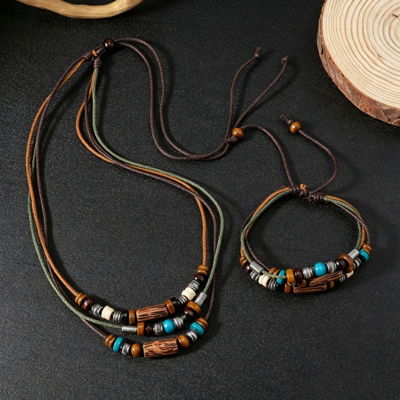 Fashion Ethnic Wear For Men - Винтажный комплект украшений из двухслойной искусственной