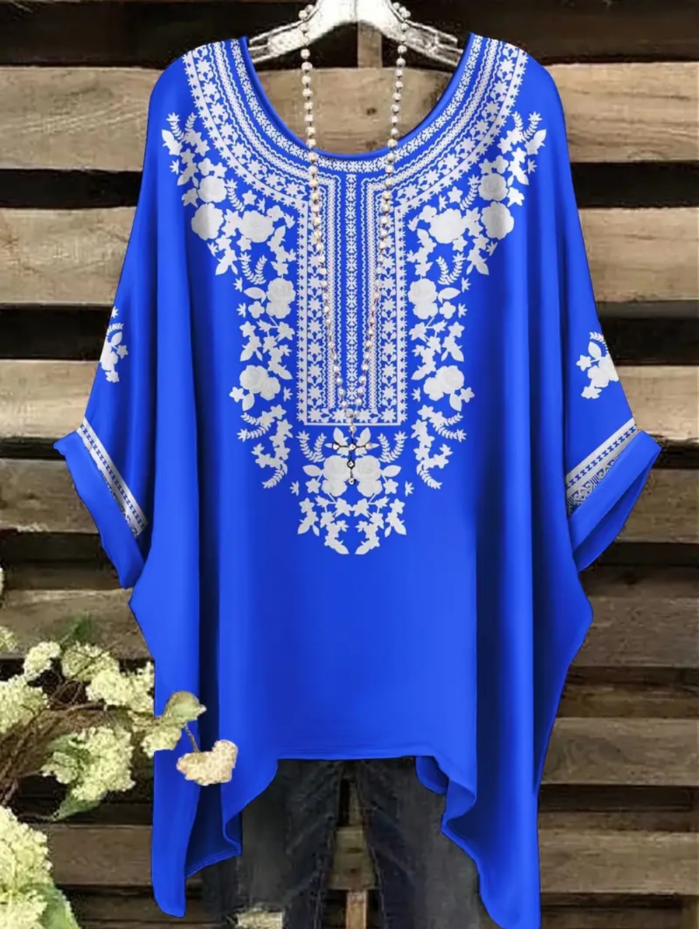 Ethnic Chic Fashion - Богемные шикарные футболки большого размера, простые