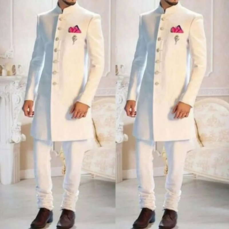 Fashion Ethnic Wear For Men - 2 шт., Мужской однобортный смокинг с